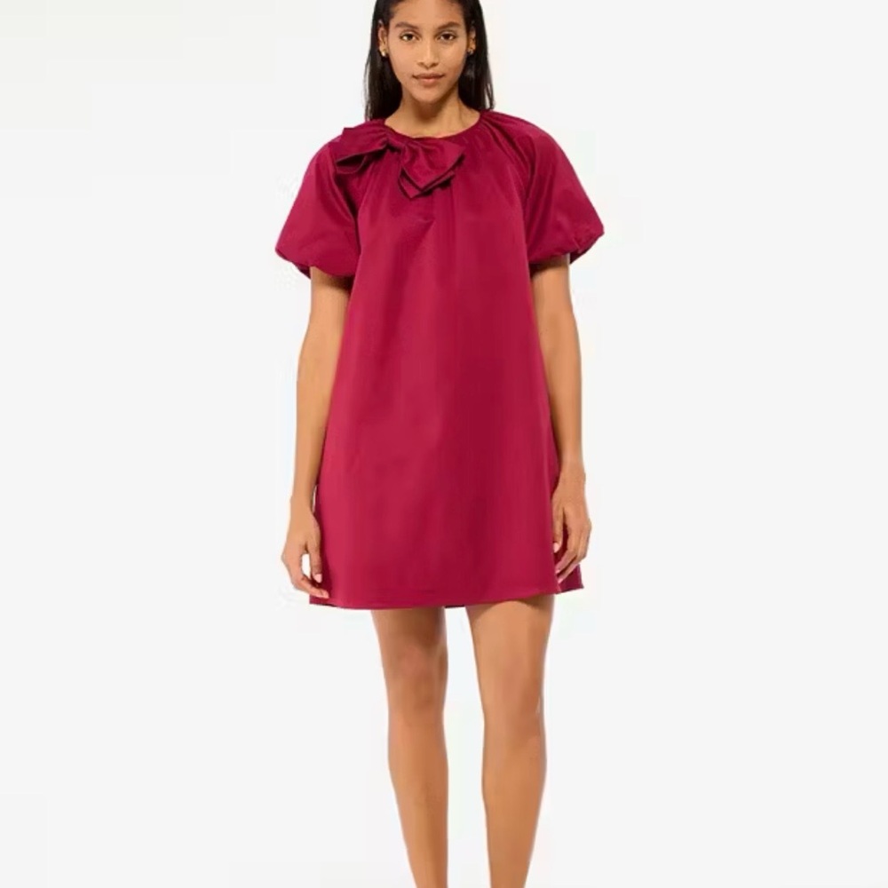 Brand New With Tags Kate Spade Dorothy Berry Red Puff Sleeve Mini Dress - Picture 1 of 3